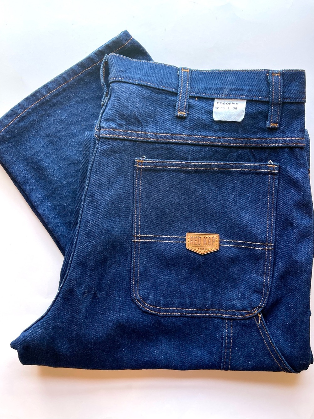 NEW Red Kap Men's Carpenter Dark Wash Denim Work Jeans - Size 36x36